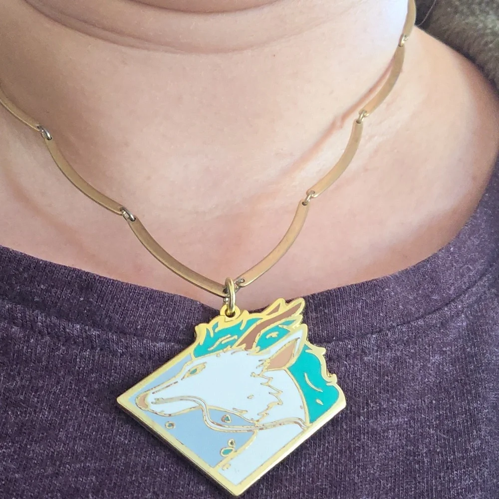 Studio Ghibli Spirited Away Haku Key Fob attached to a Vintage goldtone chain. - Picture 3 of 9
